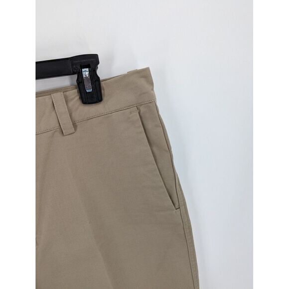 North Face Men's Flat Front Khaki Cargo Zip Pocket Hiking Shorts, Size 34, GREAT - Picture 4 of 11